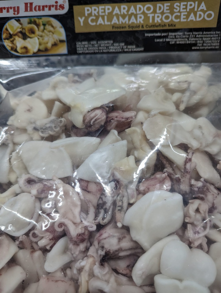 Sepia&Calamar Preparado Troceado Indio 6x1kg