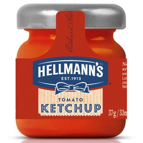 [64813347] Hlm Mini Tarro Cristal Ketchup 33Ml [80 Ud/Caja] [Vta. Caja]