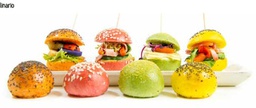 [4478] (E) Mini Burguers Colores+Topping 10Gr[Vta/Caja]